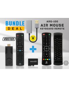 BuzzTV Vidstick 4K UHD Android 9 Stick - 2GB/16GB, 128GB Micro SD Card, 1GB LAN Adapter and Air Mouse Keyboard Remote