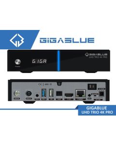 FREE GIFT! GigaBlue UHD Trio 4K Pro Combo Enigma 2 Linux Receiver 1x DVB-S2X MIS & 1x Hybrid DVB-C/T2, 1200Mbps Wi-Fi    