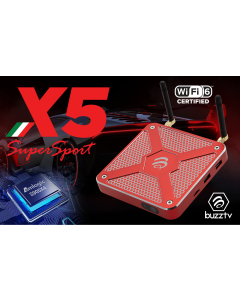 Buzztv X5 Super Sport (SS) UHD 4K with G20 - Android 13 - WI-FI 6 - 4GB RAM & 128GB Storage Media Player