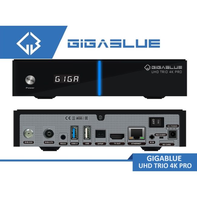 New GigaBlue UHD Trio 4K Pro Combo Enigma 2 Linux Receiver Built in 
