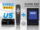 Buzztv U5 UHD 4K with 512GB SSD installed | Android 11 | Wi-Fi 6 | 4GB RAM | 32GB eMMC Storage