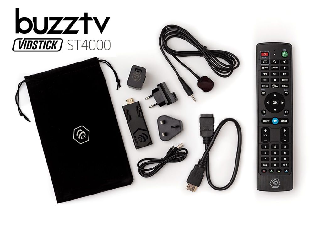 BuzzTV Vidstick (ST4000) 4K Ultra HD Android 9 IPTV HDMI Stick - 2GB RAM | 16GB Storage
