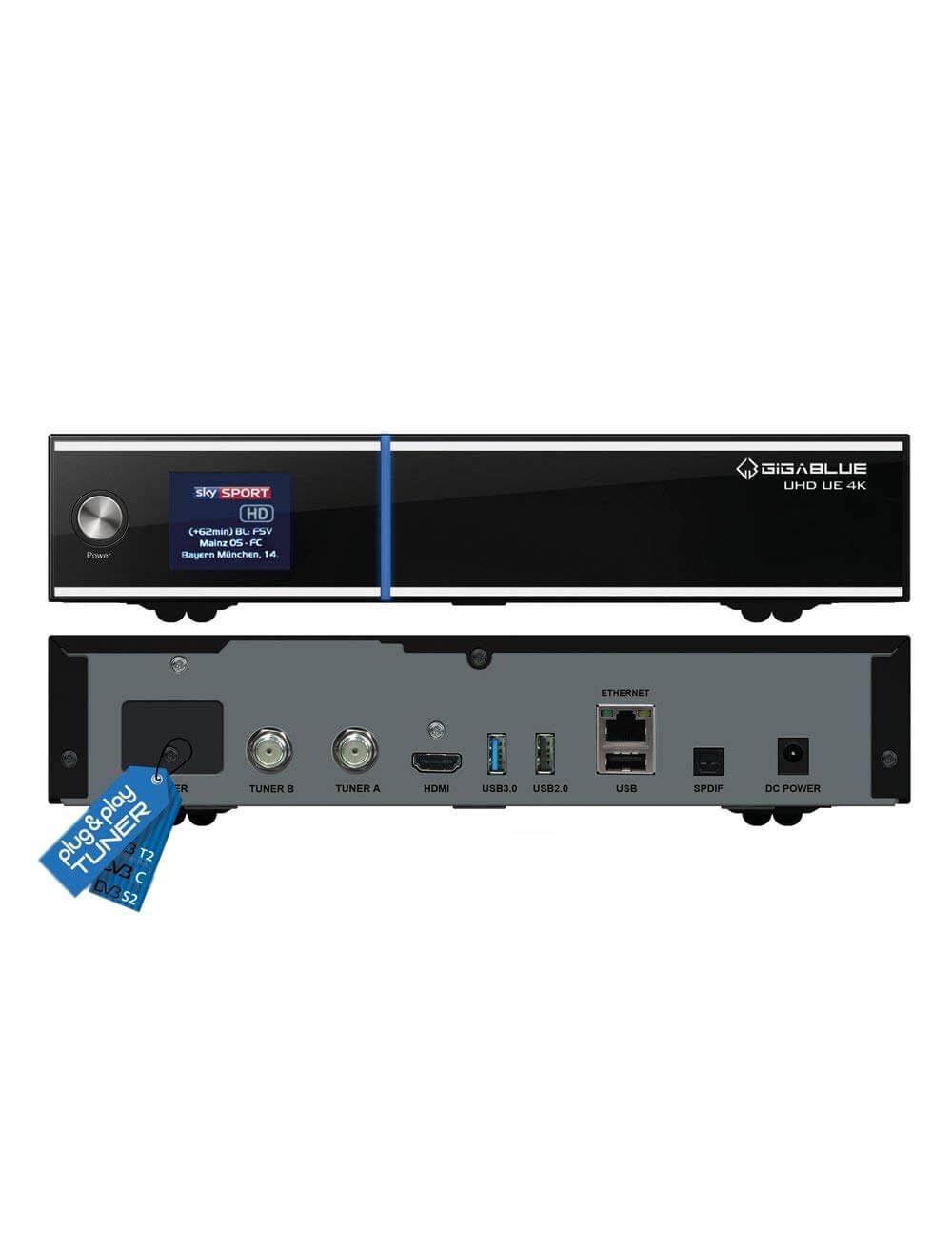 Tuner Dual DVB-T2/C (H.265) GigaBlue