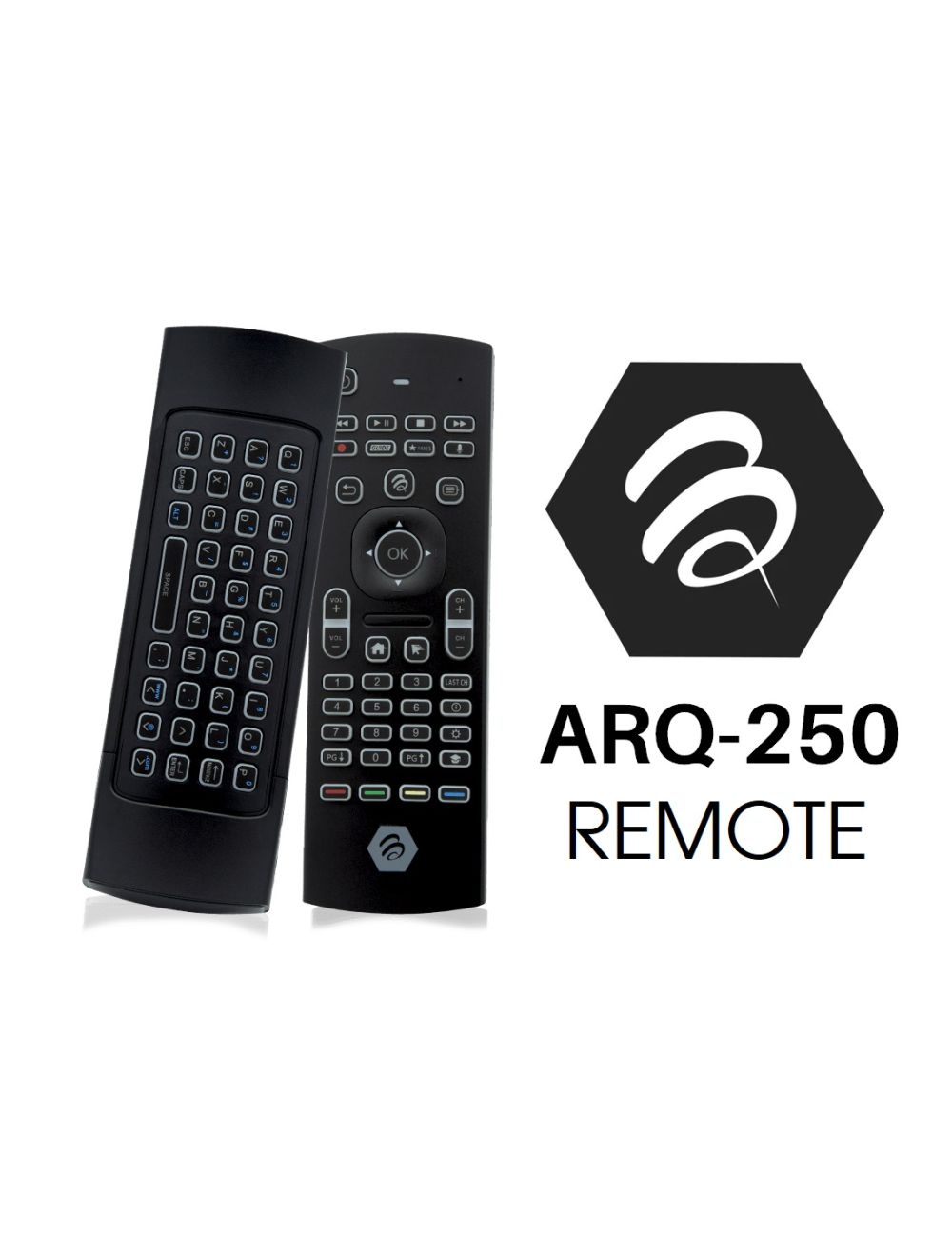 Buzztv ARQ250 Air Mouse Keyboard with Microphone and Backlit Buttons