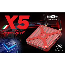 Buzztv X5 Super Sport (SS) UHD 4K with G20 - Android 13 Media Player - WI-FI 6 - 4GB RAM & 128GB Storage