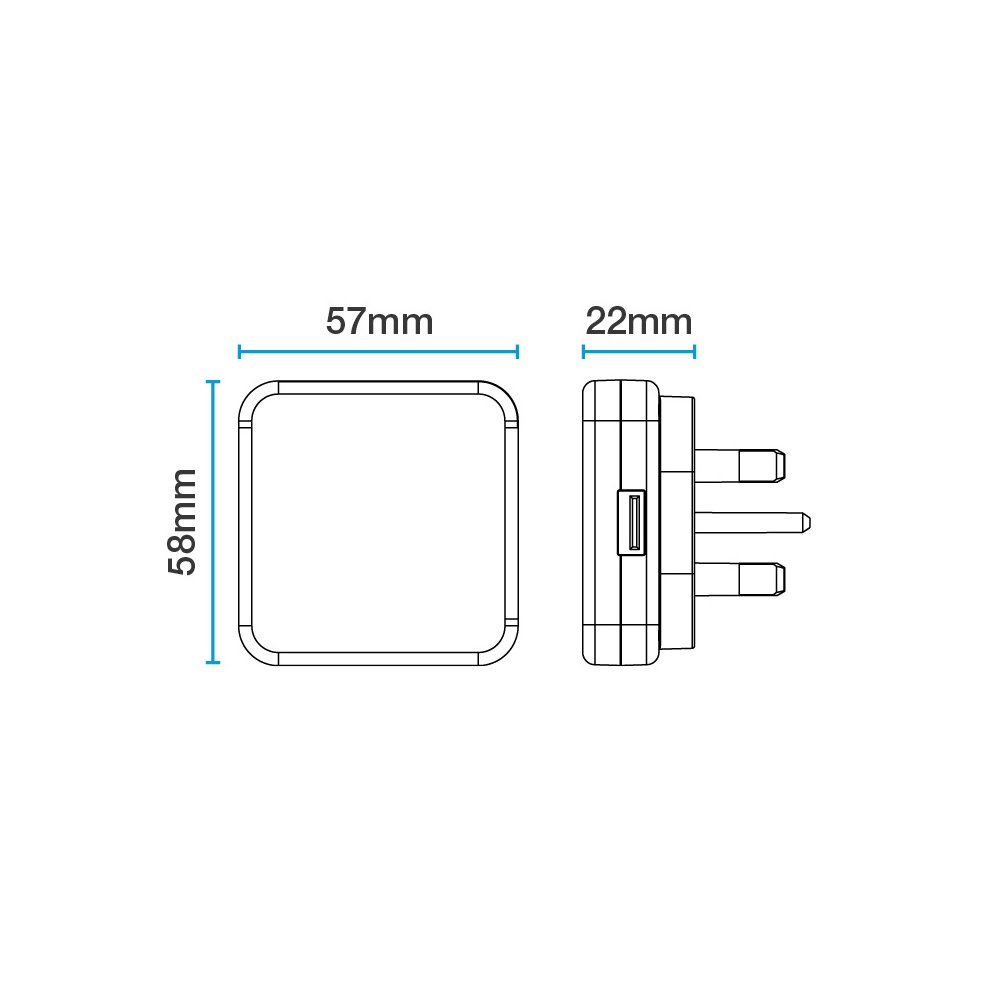 Genuine Masterplug High Gloss Black Slimline Power Plug 10.5W PlugIn